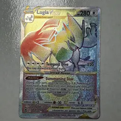 Pokemon TCG Lugia VSTAR SECRET RAINBOW RARE Silver Tempest 202/195 NM Card - Image 1