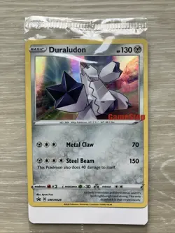 Pokemon TCG Duraludon SWSH028 GameStop Stamped Black Star Promo New Sealed - Image 1