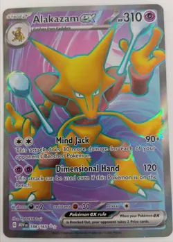 Pokemon Alakazam ex Trading Card Scarlet & Violet 151 188/165 Holo Ultra Rare - Image 1