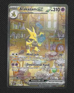 Pokemon TCG Alakazam ex 201/165 SV 151 Ultra Rare Full Art Holo - Image 1