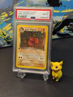 PSA 8 🖼 Dark Dugtrio Holo 6/82 1st Edition Team Rocket 2000 Pokemon 🛏 NM-MT✨ - Image 1