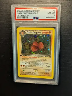 PSA 8 🖼 Dark Dugtrio Holo 6/82 1st Edition Team Rocket 2000 Pokemon 🛏 NM-MT✨ - Image 2