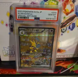 Pokemon SV2a Card 151 Alakazam ex 203/165 SAR Full Art Holo JP 2023 PSA 10 - Image 4