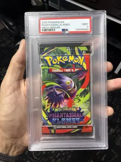 2025 Pokemon EN Phantasmal Flames Mega Gengar Artwork English Pack PSA 9 Mint - Image 1