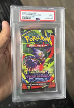 2025 Pokemon EN Phantasmal Flames Mega Gengar Artwork English Pack PSA 9 Mint - Image 1
