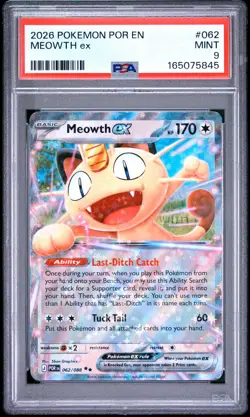 2026 POKEMON POR EN-PERFECT ORDER #062 MEOWTH EX PSA 9 - Image 1