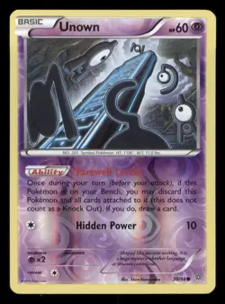 Unown 30/98 Pokemon - Reverse Holo XY Anceint Origins MP - Image 1