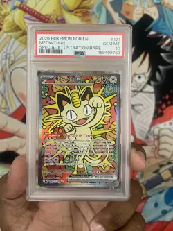 2026 POKEMON POR EN-PERFECT ORDER SPECIAL ILLUSTRATION RARE MEOWTH EX PSA 10 - Image 4