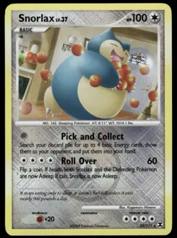 Nintendo Pokemon TCG Snorlax 33/111 Rising Rivals Holo Rare EN 2009 100HP - Image 1