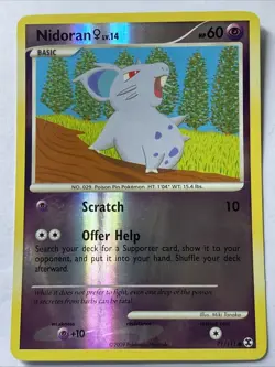 Nidoran 71/111 Platinum Rising Rivals Reverse Holo Common Pokemon Card TCG NM - Image 1