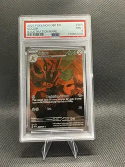 2023 Pokemon SV Obsidian Flames - OBF EN Scizor #205/197 Illustration Rare PSA 9 - Image 1