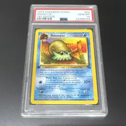 1999 Pokemon Fossil Omanyte 1st Edition PSA 10 Gem MT #52 52/62 WOTC - Image 1