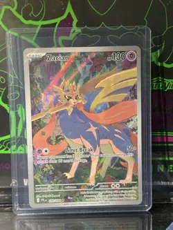 Pokemon TCG Zacian 100/094 Phantasmal Flames Holo Rare ENG 130 HP Pokemon Card - Image 1