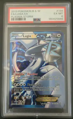 Pokemon Lugia EX 134/135 Plasma Storm Ultra Rare Holo Full Art PSA 6 Eng 134/135 - Image 1
