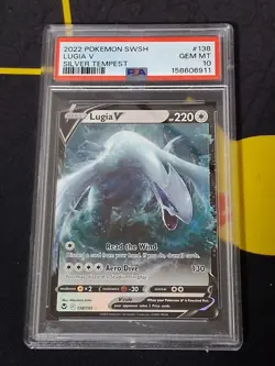 Lugia V Ultra Rare 138/195 PSA 10 GEM MT - 2022 Pokemon TCG Silver Tempest - Image 1