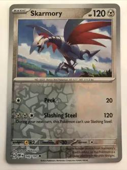 Pokemon TCG Obsidian Flames Skarmory Reverse Holofoil 142/197 NM - Image 1