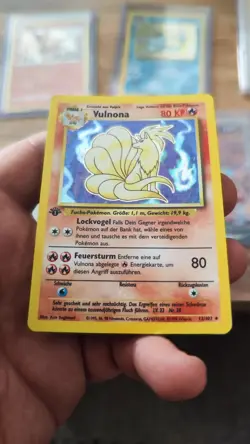 Ninetales 1st Edition Base Set 12/102 Holo German Vintage Pokemon Card WOTC NM/L - Image 1