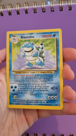 Pokemon Blastoise 2/102 Base Set Holo Rare WOTC 1999 Vintage MP - Image 2