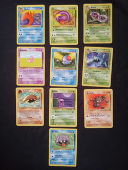 ​Vintage Pokemon Fossil Set 10 Card Lot - Kabuto Golbat Kingler Arbok WOTC - Image 1