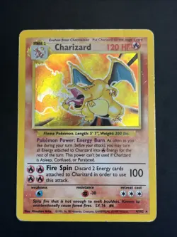 Pokemon TCG Charizard Base Set Holo Unlimited Rare Card 4/102 WOTC 1999 - Image 1