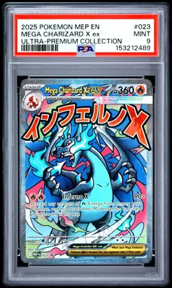 2025 POKEMON MEP EN-MEGA CHARIZARD X ex ULTRA-PREMIUM COLLECTION #023 PSA 9 - Image 1