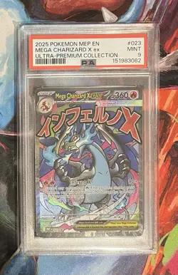 Pokemon 2025 Mega Charizard X EX #023 Ultra-Premium Collection PSA 9 EN - Image 1