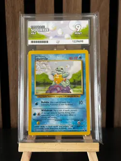 Squirtle 063/102 Base Set Regular Vintage 1999 ACE 9 LABEL, graded TCG card. - Image 1