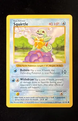 Shadowless - Squirtle - Base Set - 63/102 - Pokemon TCG - MP - Image 1