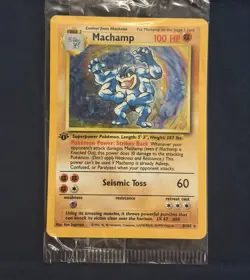 Sealed Pokemon TCG Machamp 8/102 Base Set Holo Rare 1st Edition 1999 WotC Mint - Image 1