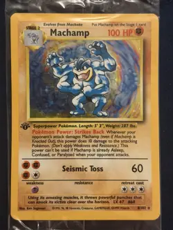 Sealed Pokemon TCG Machamp 8/102 Base Set Holo Rare 1st Edition 1999 WotC Mint - Image 2