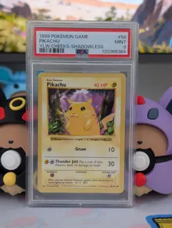 PSA 9 Pokemon TCG 1999 Base Set Pikachu 58/102 Shadowless English - Image 1