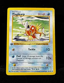 1999 Pokemon Base Set 1st Edition Shadowless Magikarp #35/102 - Image 1