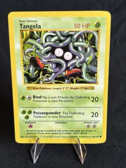 Tangela 66/102 Base Set Shadowless Regular LP Condition Pokemon TCG - Image 1