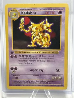 Kadabra - 1st Edition Shadowless - 32/102 Base Set - Pokemon TCG - 1999 - Image 1