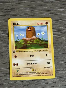 Pokemon TCG Diglett 1st Edition Shadowless Base Set Card 47/102 - Image 1