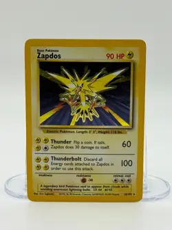 Zapdos Holo Rare 16/102 Base Set 1999 Pokemon TCG LP WOTC - Image 1