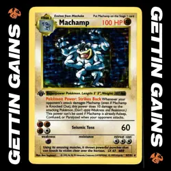 Machamp - 8/102 - Holo Rare - 1st Edition - Shadowless - Base Set - Pokemon - LP - Image 1