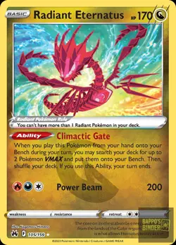 Radiant Eternatus 105/159 Radiant Rare Crown Zenith Pokemon Holo Near Mint - Image 1