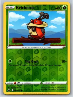 Kricketot 010/159 Common Crown Zenith Pokemon Reverse Holo Near Mint - Image 1