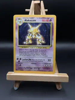 Alakazam 1/102 Base Set Holo Rare Holo 80 HP WOTC 1999 English Stage 2 MP/HP - Image 1