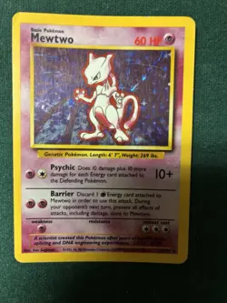 Mewtwo 10/102 Base Set Holo Rare English 1999 Pokemon TCG Wizards of the Coast - Image 1