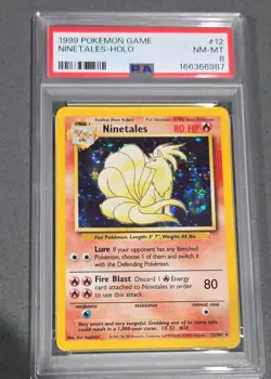 Pokemon TCG 1999 Base Set Ninetales Holo Rare 12/102 PSA 8 EN - Image 1