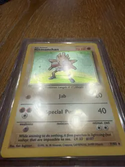Pokemon TCG Hitmonchan Base Set Holo Rare 7/102 English 1999 70 HP Ken Sugimori - Image 3