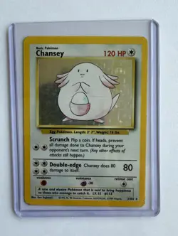 Pokemon TCG Chansey 3/102 Base Set Holo Rare 120 HP Basic English 1999 - Image 1