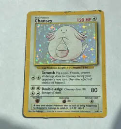 Pokemon TCG Chansey Base Set 3/102 Holo Rare Holo English 1999 HP120 - Image 1