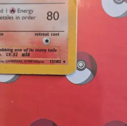 Wizards of the Coast Pokemon TCG Base Set Ninetales 12/102 Holo Rare 1999 EN - Image 4