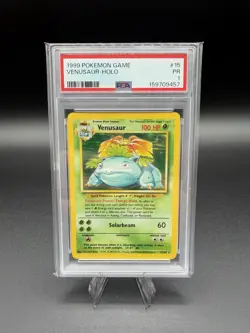1999 Pokemon TCG Base Set Venusaur Holo Rare PSA 1 15/102 English - Image 1