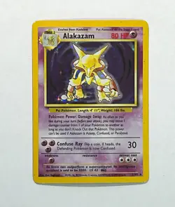 Alakazam Base Set 1/102 Holo Rare 80 HP Stage 2 Pokemon TCG English 1999 - Image 1