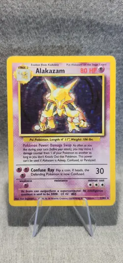 Pokemon Alakazam 1/102 Holo Rare Unlimited Edition Base Set HP - Image 1