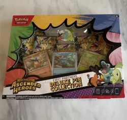 Pokemon TCG Mega Evolution Ascended Heroes Pin Collection 5 Packs+Promo +Swirls - Image 1